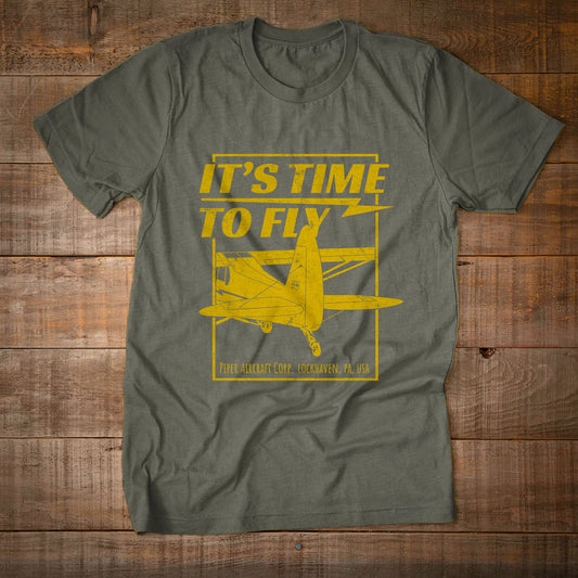 T-shirt  Piper Cub It's Time to Fly en coton unisexe