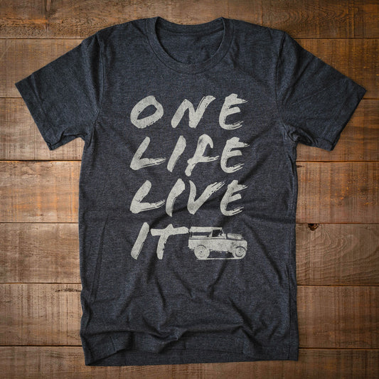 T-shirt Land Rover Defender One Life Live it en coton unisexe