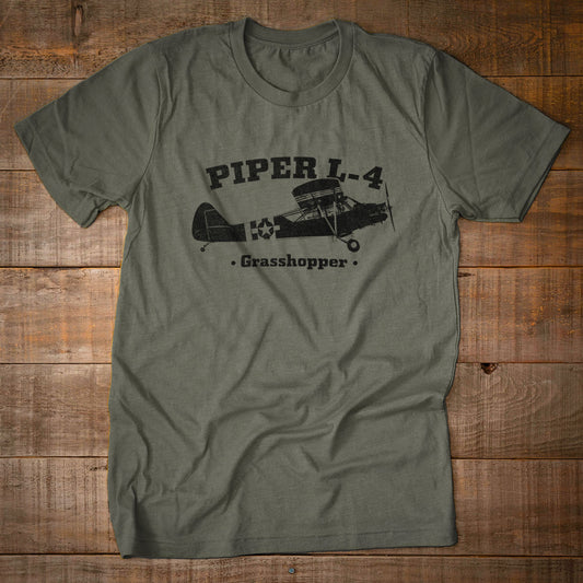 T-shirt Piper Cub L4 Grasshopper WW2   en coton